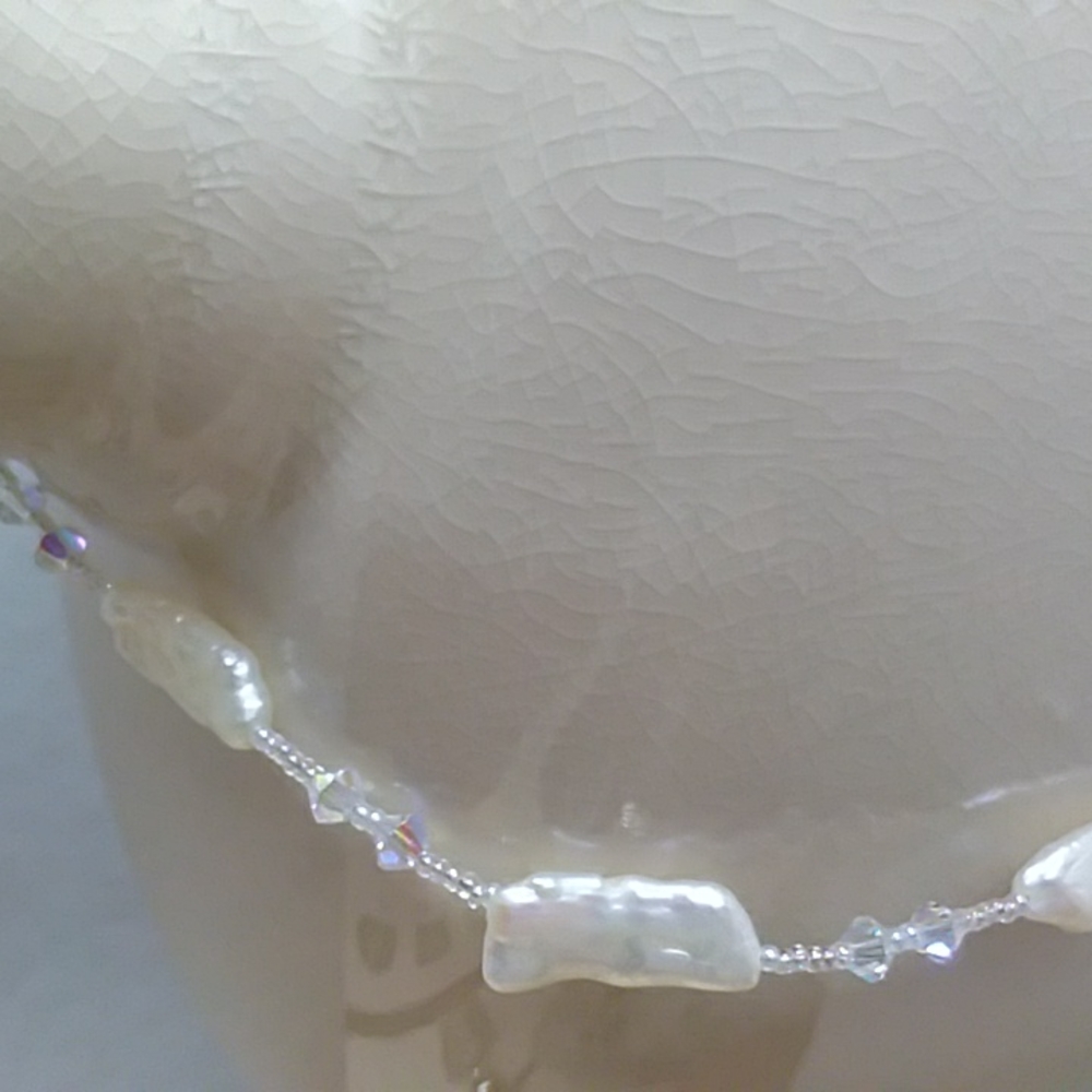Ann Taylor Ivory and Crystal Beaded Necklace - Picture 3 of 6